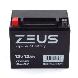 Аккумулятор ZEUS SUPER AGM 12 Ач п.п. (YTX12-BS) Фото 1