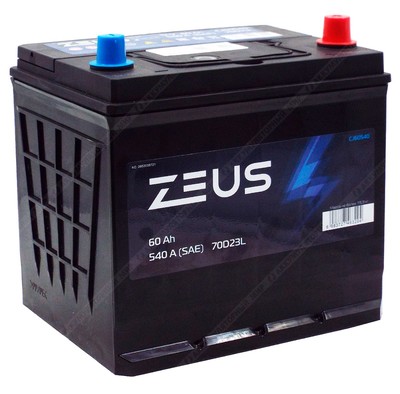 Аккумулятор ZEUS Asia 70D23L 60 Ач о.п.