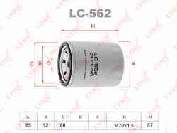 Фильтр масляный LYNX LC-562 (W610/6, GB-143, SM104) HONDA Фото 1