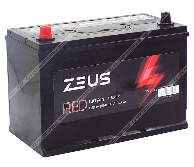 Аккумулятор ZEUS RED Asia 115D31R 100 Ач п.п. Фото 1