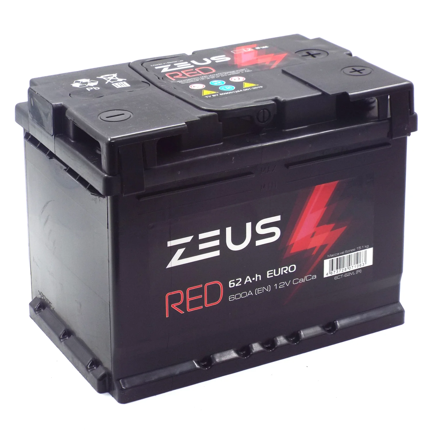 Аккумулятор ZEUS RED 62 Ач о.п.