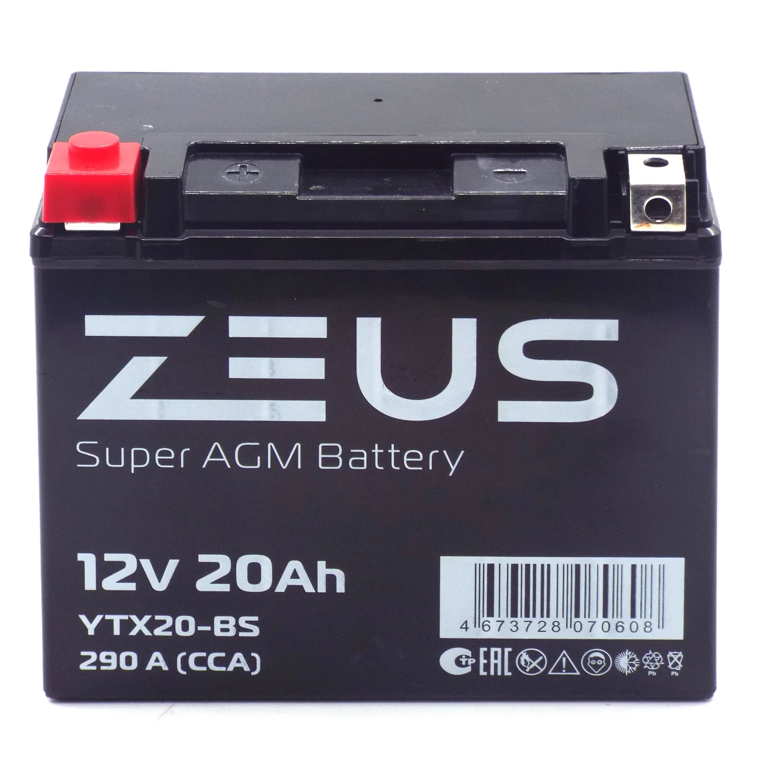 Аккумулятор ZEUS SUPER AGM 20 Ач п.п. (YTX20-BS) СУПЕР ЦЕНА Фото 1