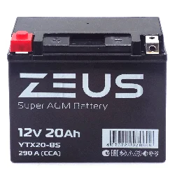 Аккумулятор ZEUS SUPER AGM 20 Ач п.п. (YTX20-BS) СУПЕР ЦЕНА Фото 1