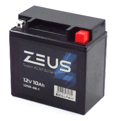 Аккумулятор ZEUS SUPER AGM 10 Ач о.п. (12N9-4B-1) Обратная полярность Фото 1