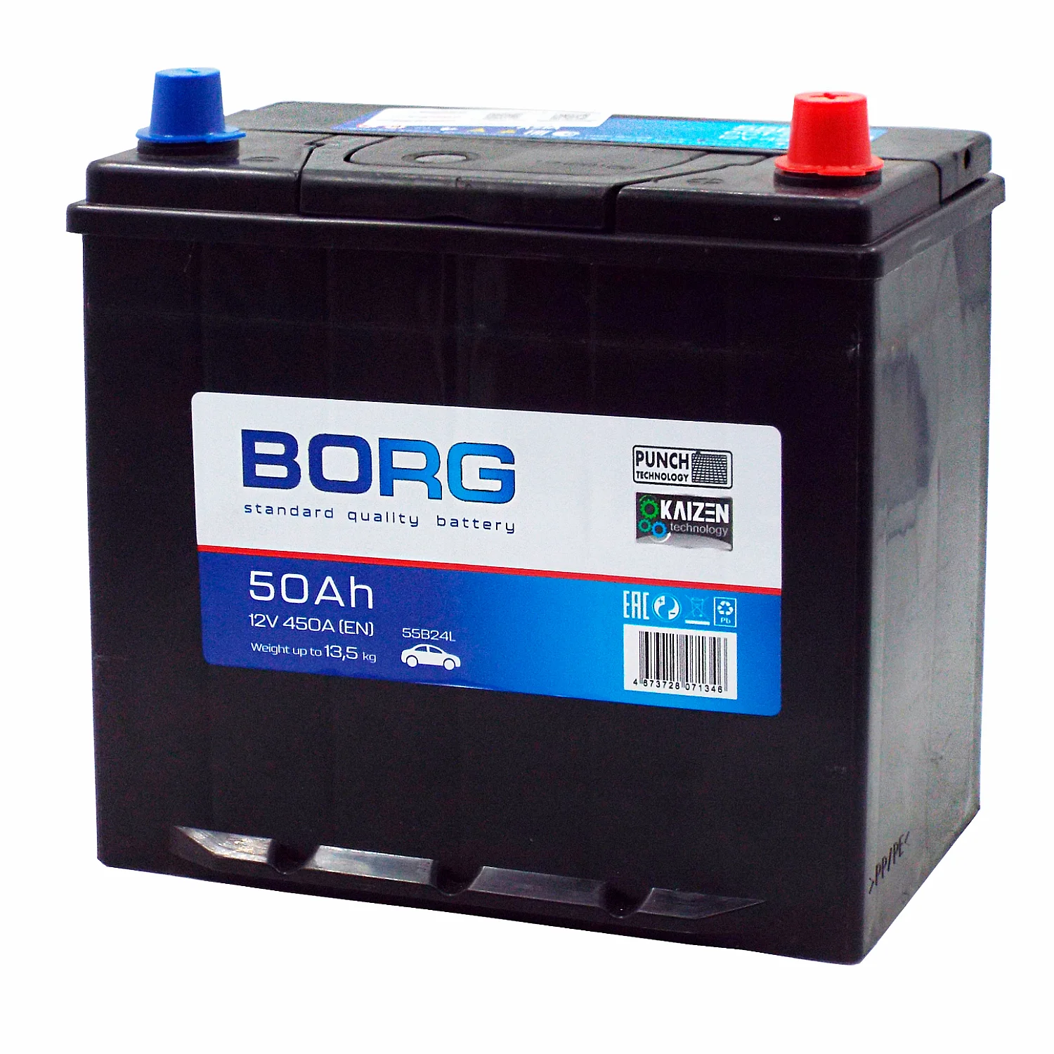 Аккумулятор BORG Standard Asia 55B24L 50 Ач о.п. евро клеммы (ТУРЦИЯ) Фото 1