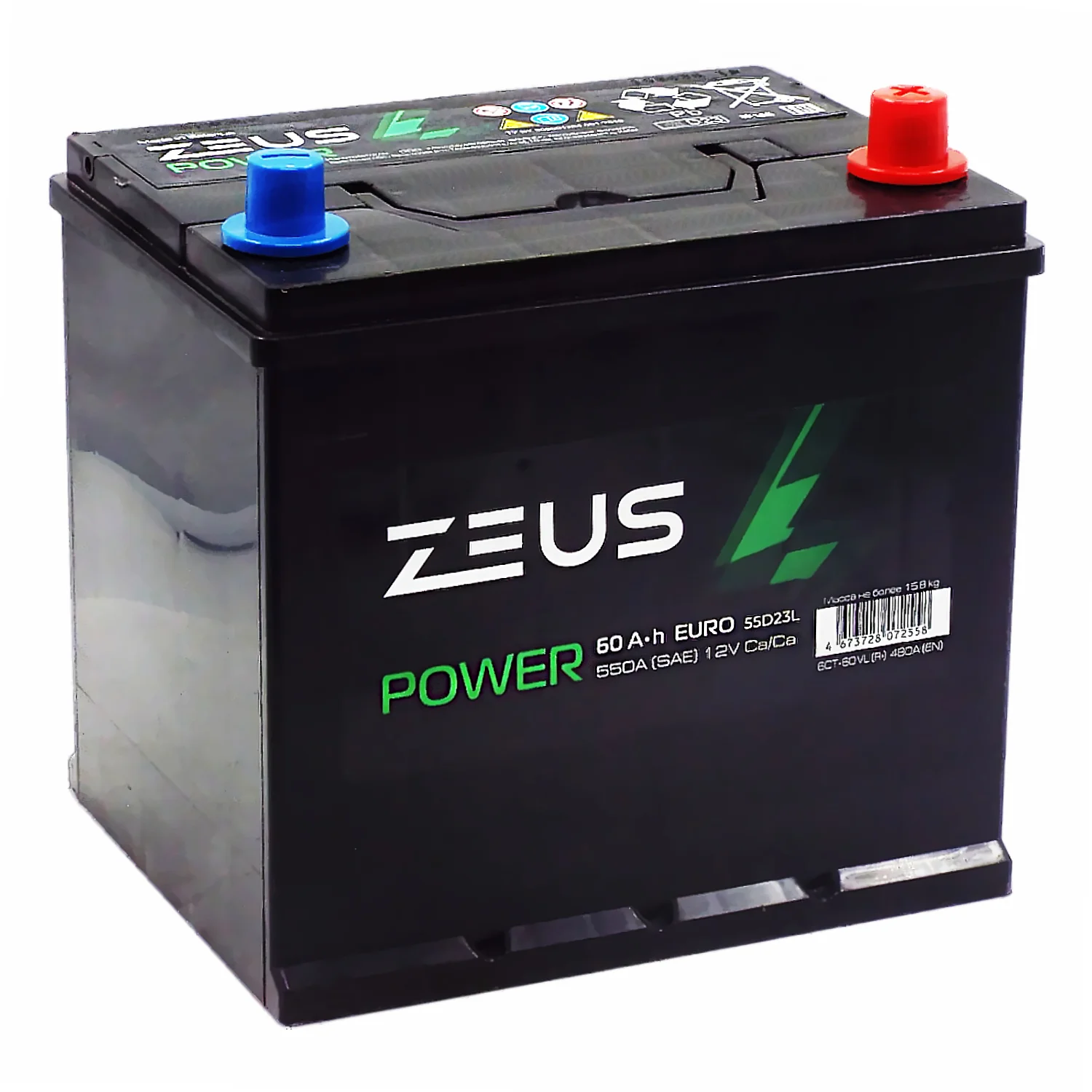 Аккумулятор ZEUS POWER Asia 55D23L 60 Ач о.п.