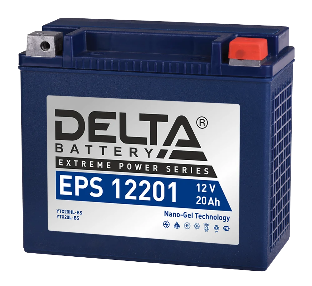 Аккумулятор DELTA EPS 12201 20 Ач о.п. (YTX20L-BS) Фото 1