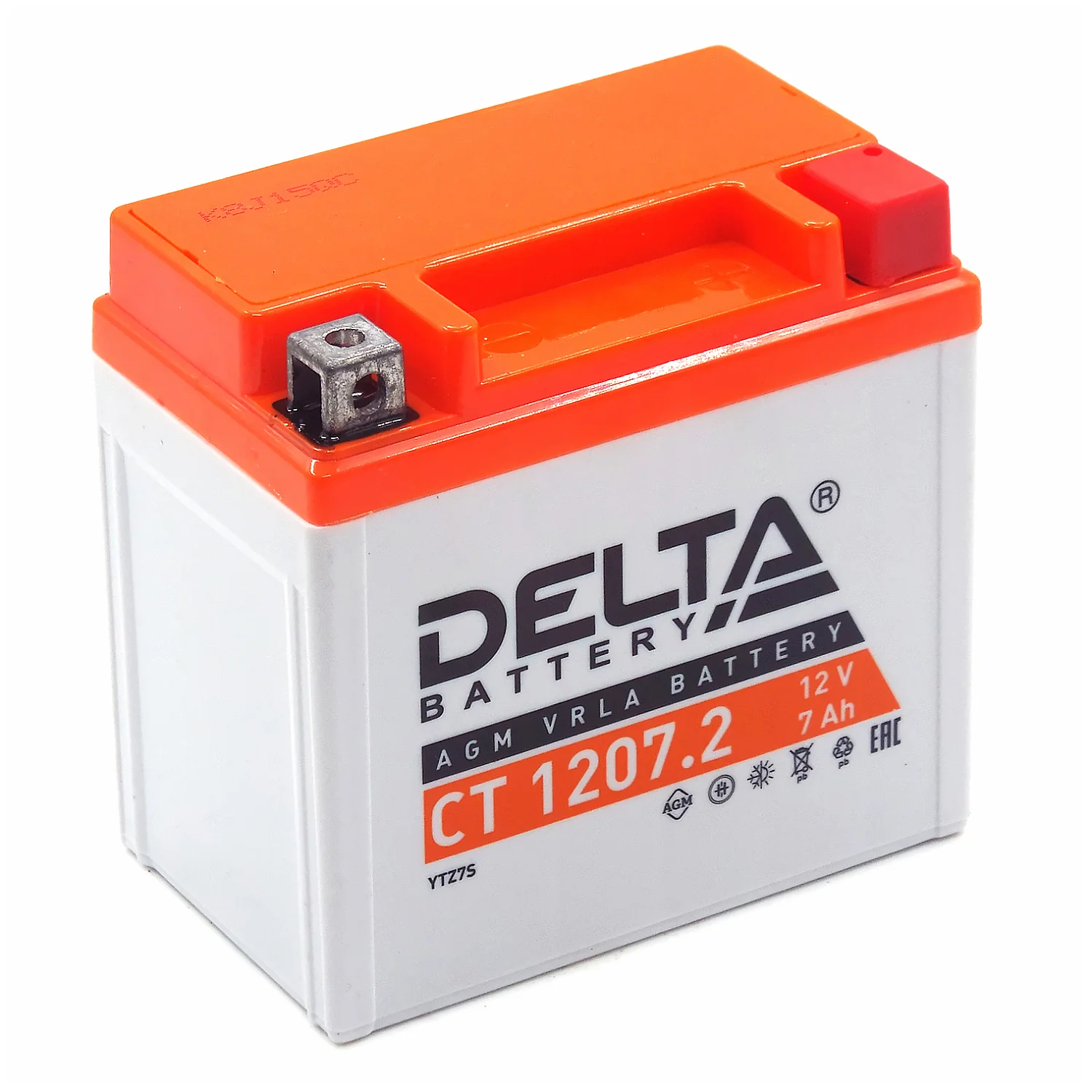 Аккумулятор DELTA СТ 1207.2 AGM 7 Ач о.п. (YTZ7S) Фото 1