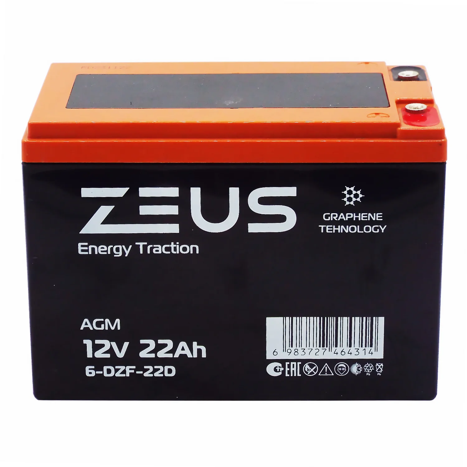 Аккумулятор ZEUS 6-DZF-22D (12V22Ah) тяговый Фото 1
