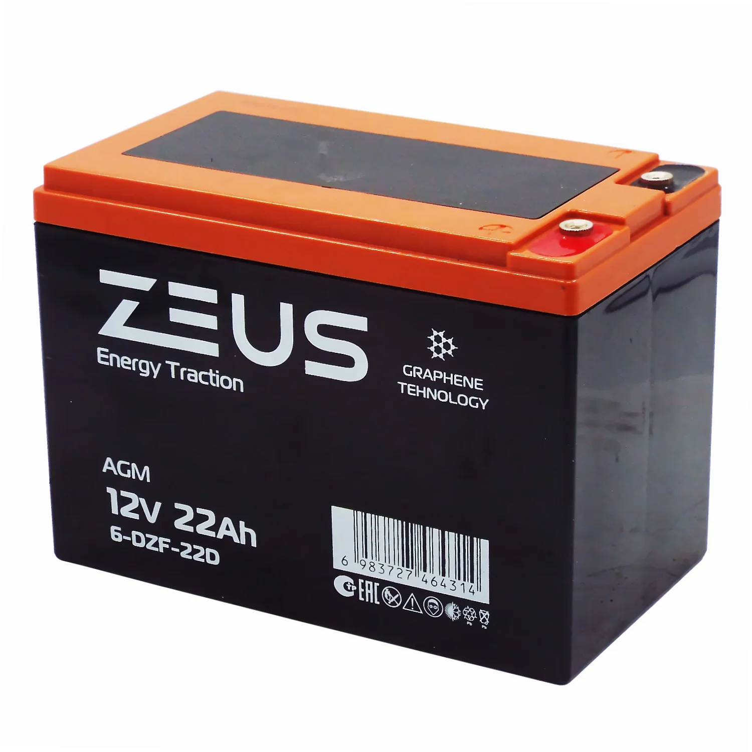 Аккумулятор ZEUS 6-DZF-22D (12V22Ah) тяговый Фото 1