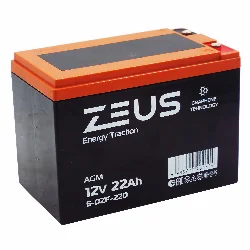 Аккумулятор ZEUS 6-DZF-22D (12V22Ah) тяговый Фото 1