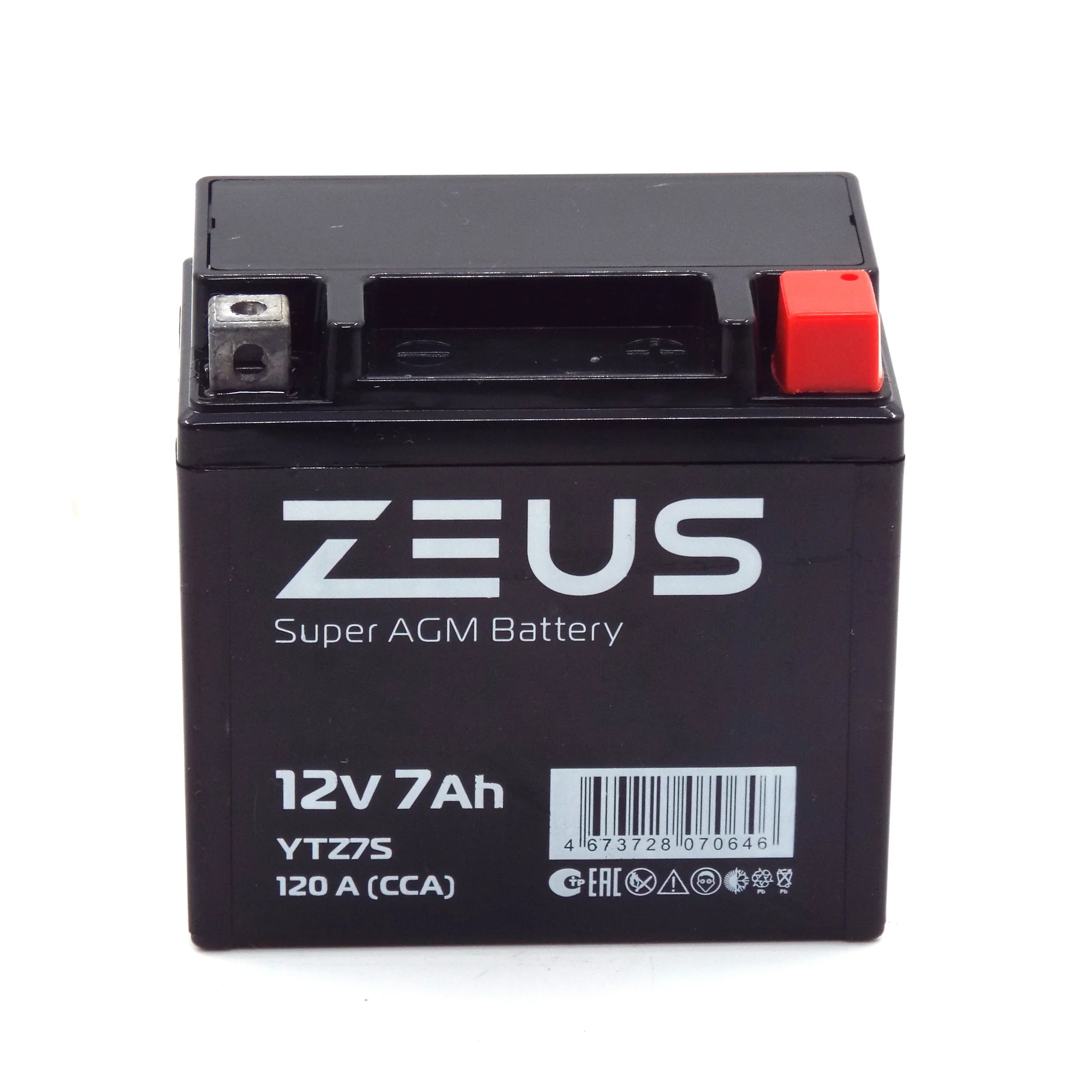 Аккумулятор ZEUS SUPER AGM 7 Ач о.п. (YTZ7S) Фото 1