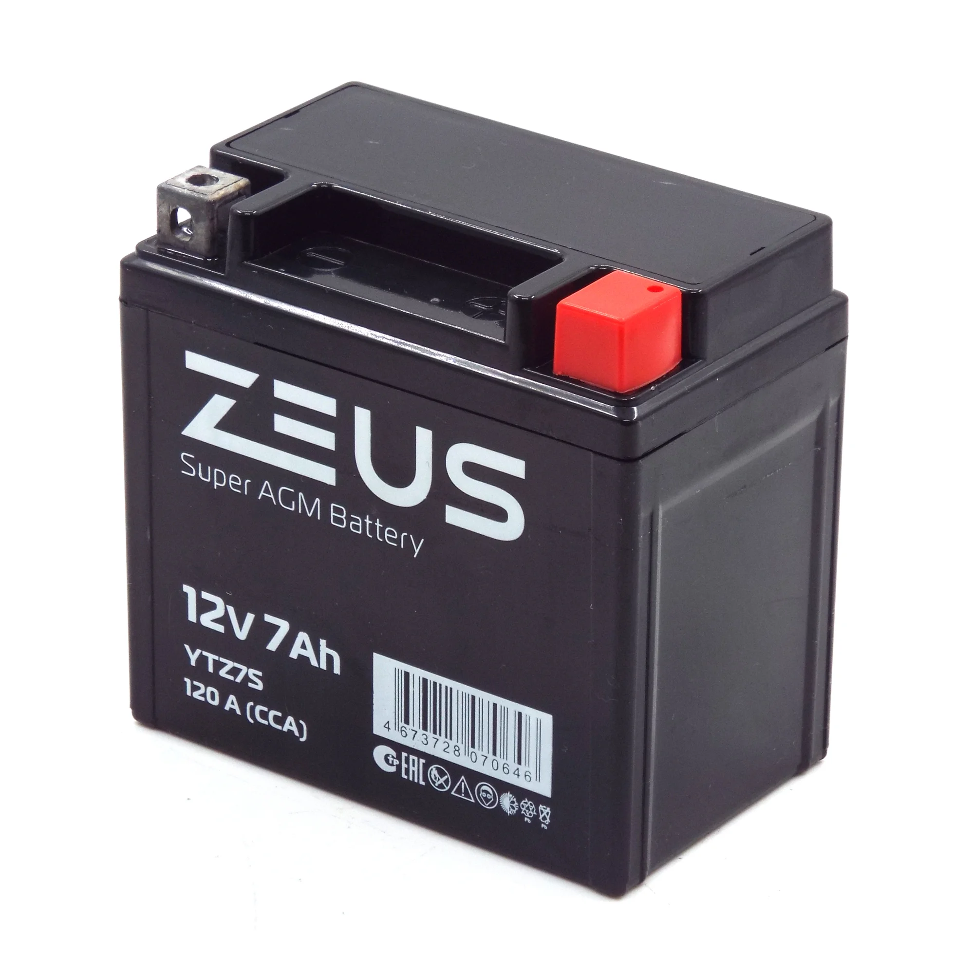 Аккумулятор ZEUS SUPER AGM 7 Ач о.п. (YTZ7S) Фото 1