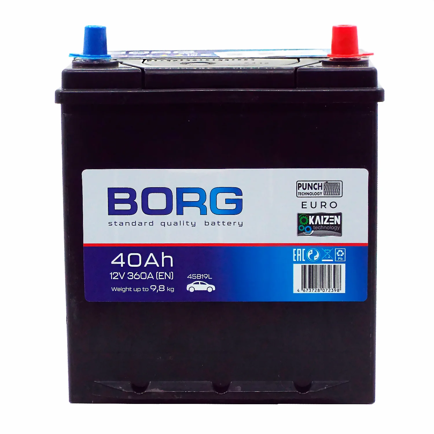 Аккумулятор BORG Standard Asia 45B19L 40 Ач о.п. (ТУРЦИЯ) Фото 1