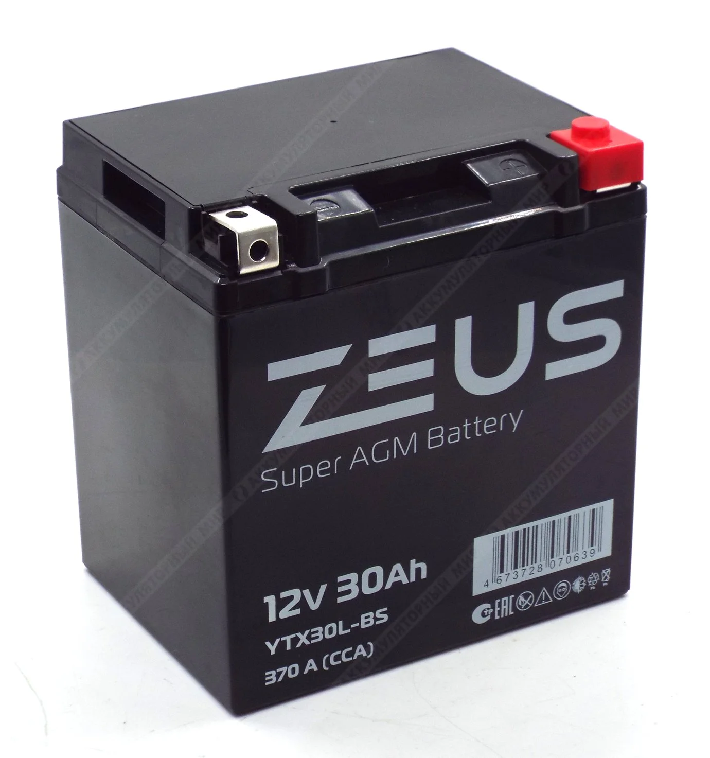 Аккумулятор ZEUS SUPER AGM 30 Ач о.п. (YTX30L-BS)