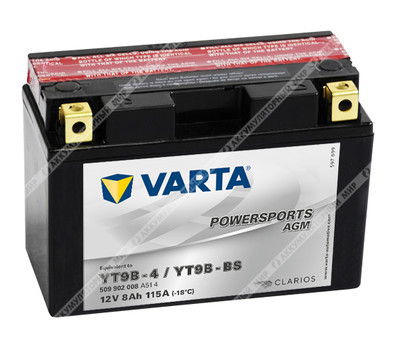 Аккумулятор VARTA Powersports AGM 8 Ач п.п. (YT9B-BS) 509 902 008