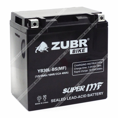 Аккумулятор ZUBR BIKE 30 Ач о.п. (YB30L-BS)