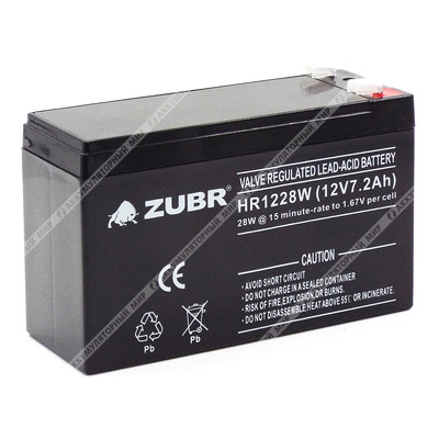 Аккумулятор ZUBR HR1228W (12V7.2Ah) универсальный