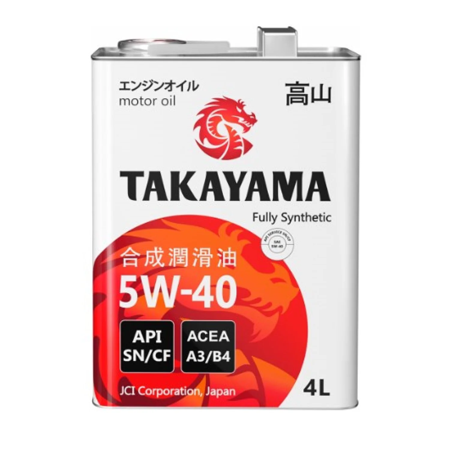 Масло моторное TAKAYAMA Adaptec A3/B4 5W-40, 4л Фото 1