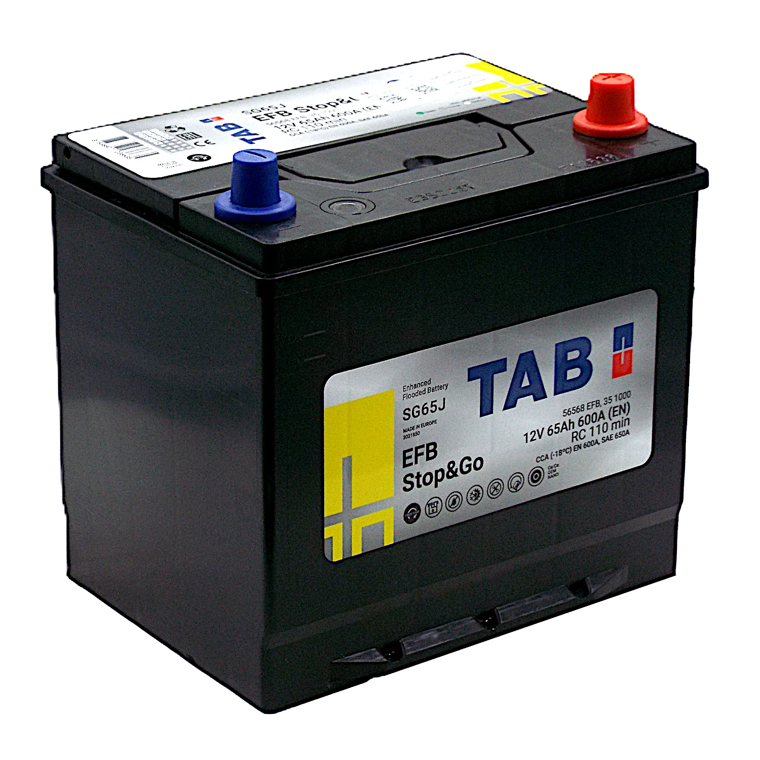 Аккумулятор TAB EFB SG65J Asia 65 Ач о.п. Фото 1