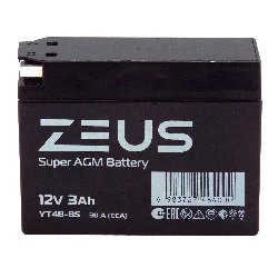 Аккумулятор ZEUS SUPER AGM 3 Ач о.п. (YT4B-BS) Фото 1