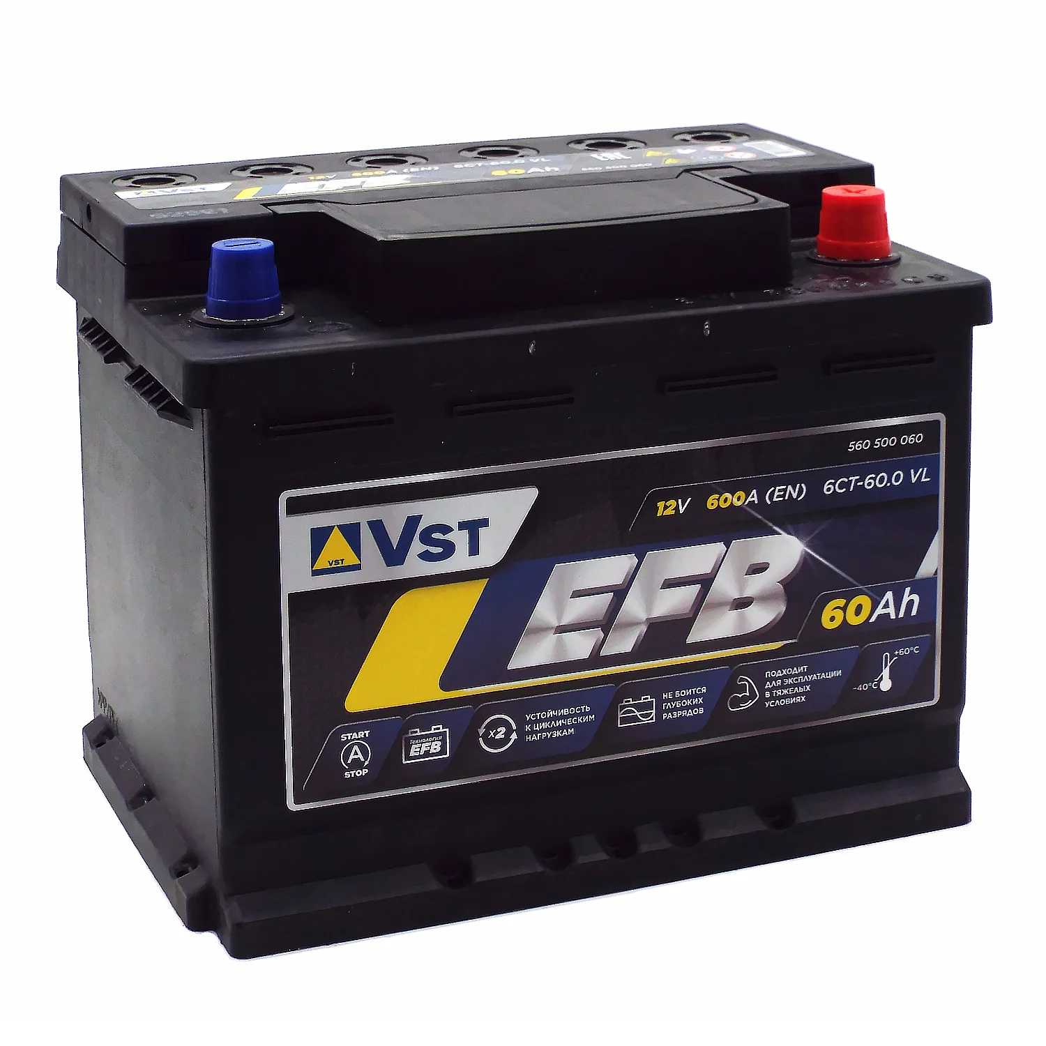 Аккумулятор VST EFB 60 Ач о.п. РАСПРОДАЖА