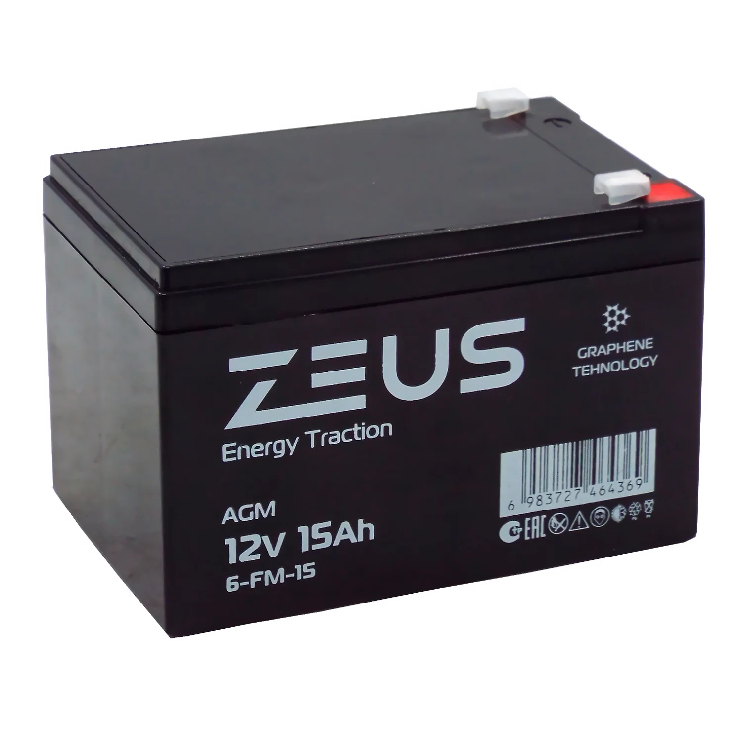 Аккумулятор ZEUS 6-FM-15 (12V15Ah) тяговый