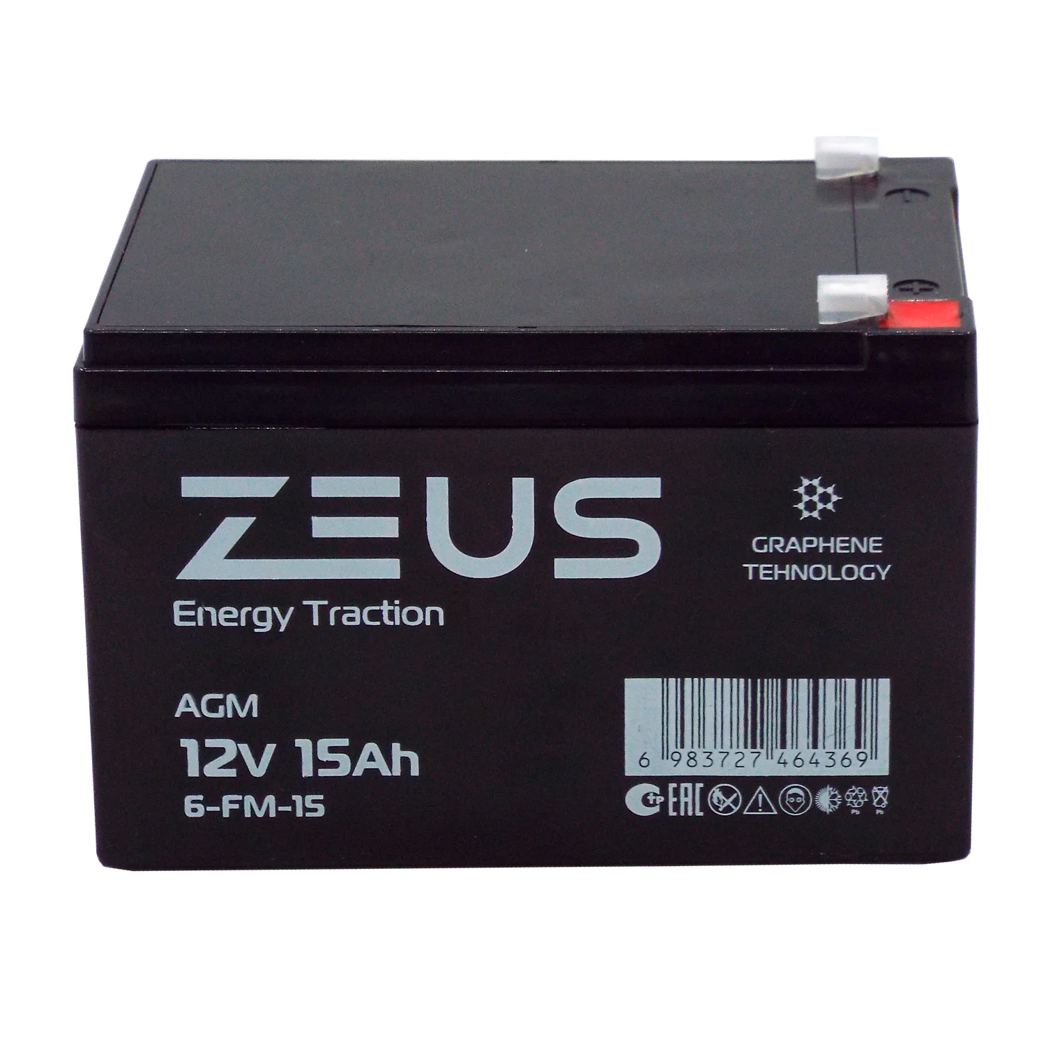 Аккумулятор ZEUS 6-FM-15 (12V15Ah) тяговый Фото 1