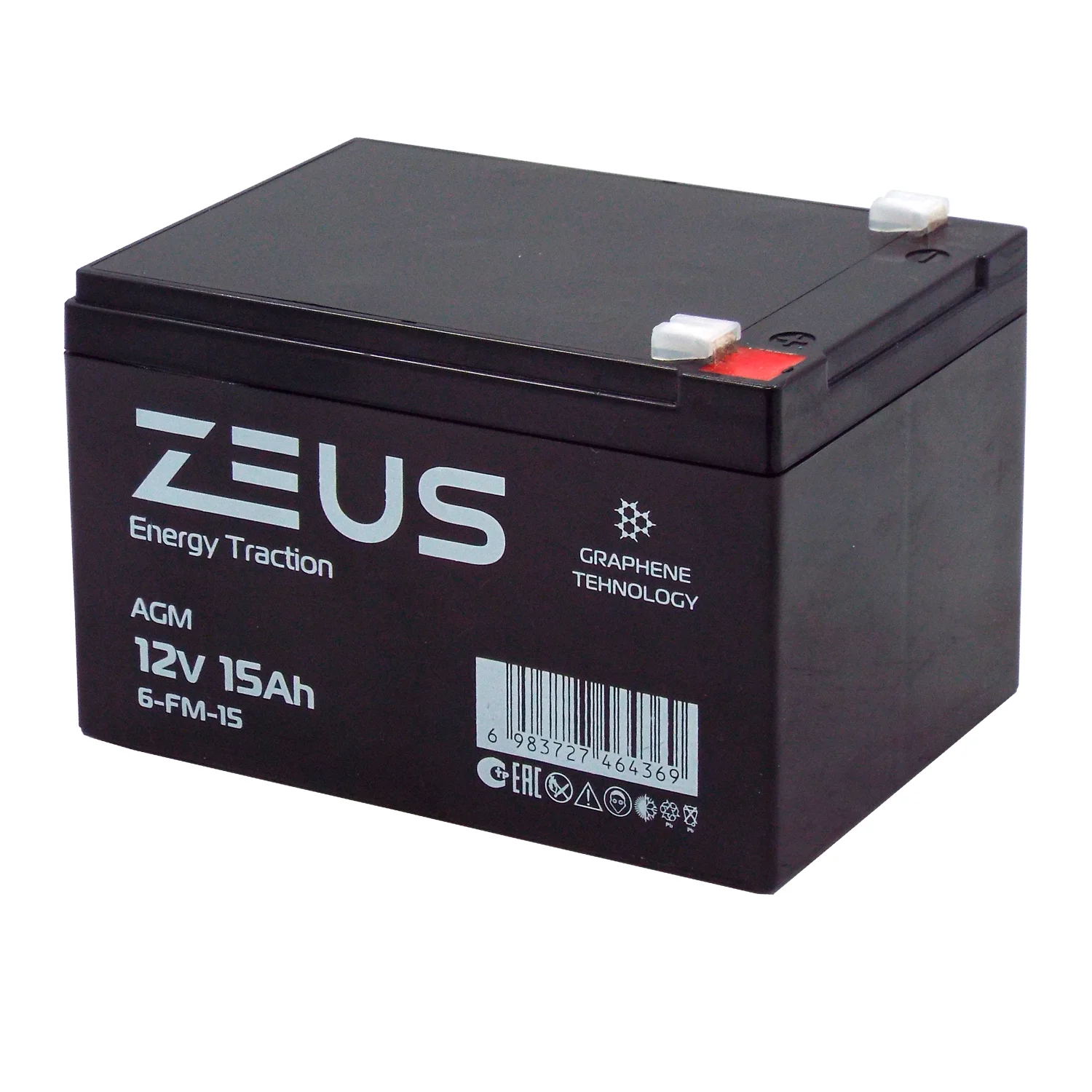 Аккумулятор ZEUS 6-FM-15 (12V15Ah) тяговый Фото 1