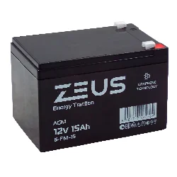 Аккумулятор ZEUS 6-FM-15 (12V15Ah) тяговый Фото 1
