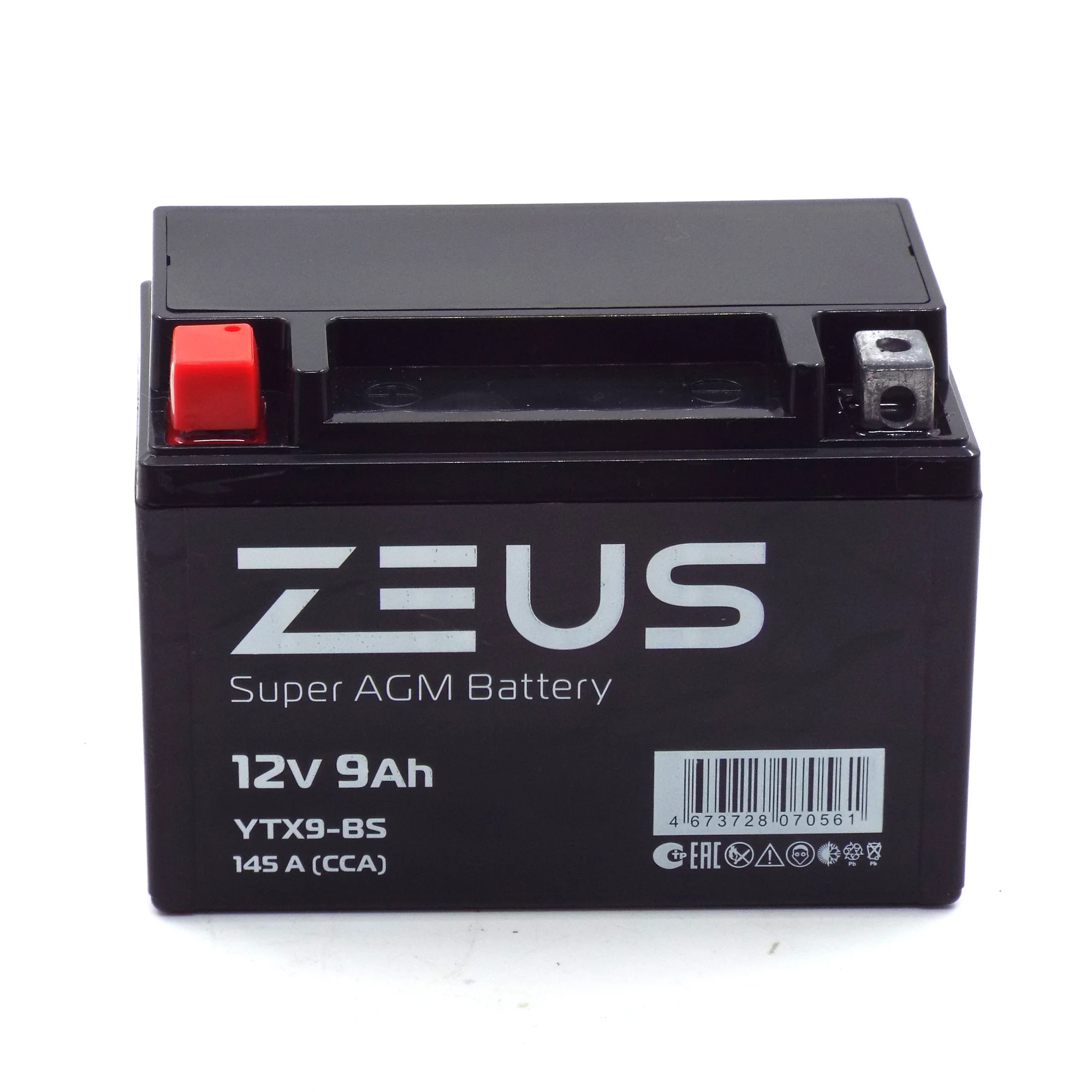 Аккумулятор ZEUS SUPER AGM 9 Ач п.п. (YTX9-BS) Фото 1