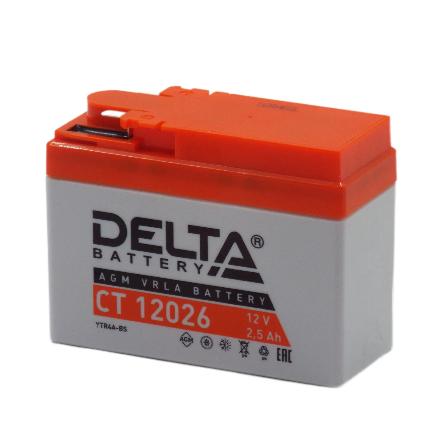 Аккумулятор DELTA СТ 12026 AGM 2.5 Ач о.п. (YTR4A-BS) Фото 1