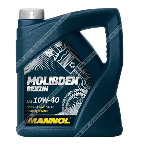 Масло моторное 10W-40 Mannol Molibden Benzin полусинтетическое 4л РАСПРОДАЖА Фото 1